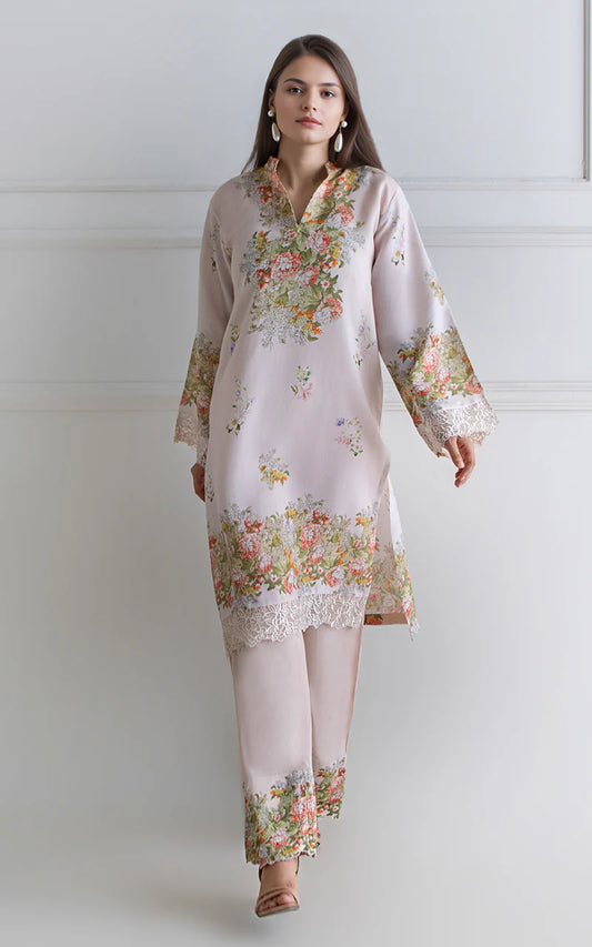 THREADS AND MOTIFS - Peach Floral Printed