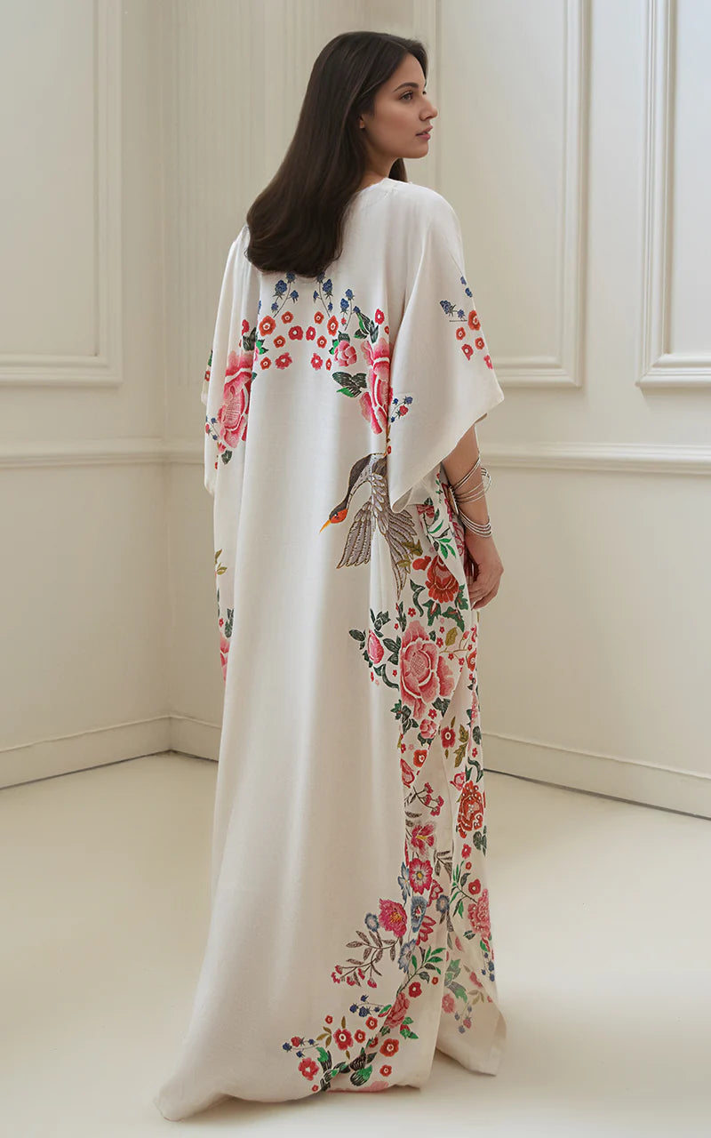 THREADS AND MOTIFS - White Printed Kaftan