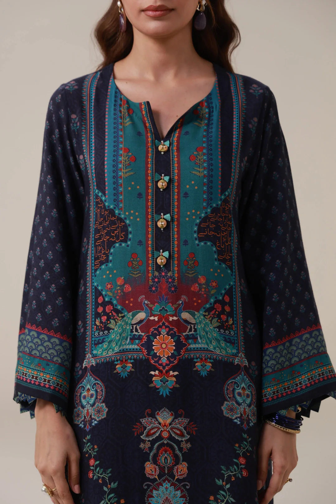 MANTO- Kashmala Co-ord Set Printed Blue