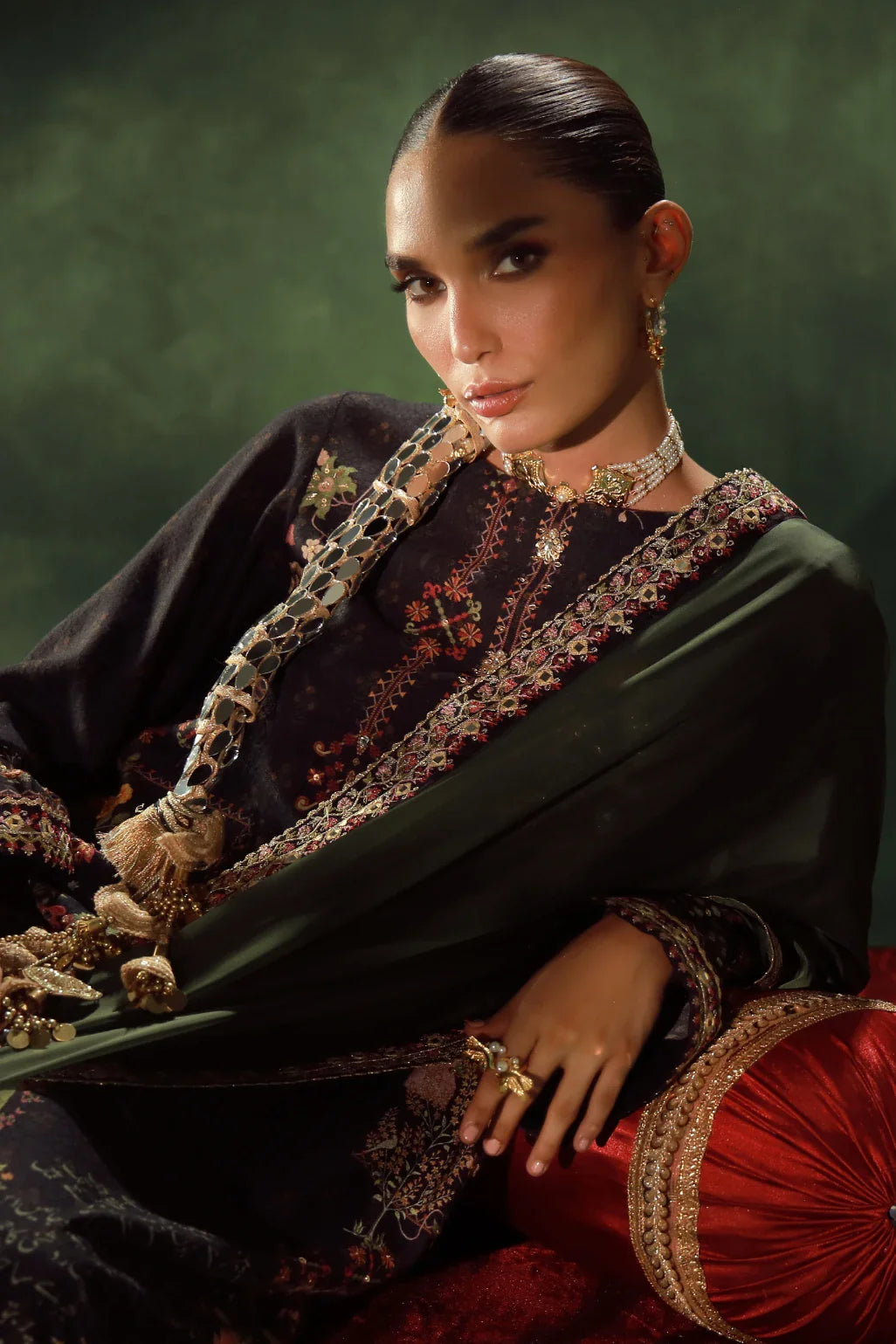 MANTO  - Kanwal Set Co-ord set Dupatta Black