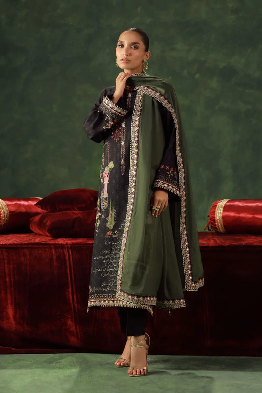 MANTO  - Kanwal Set Co-ord set Dupatta Black
