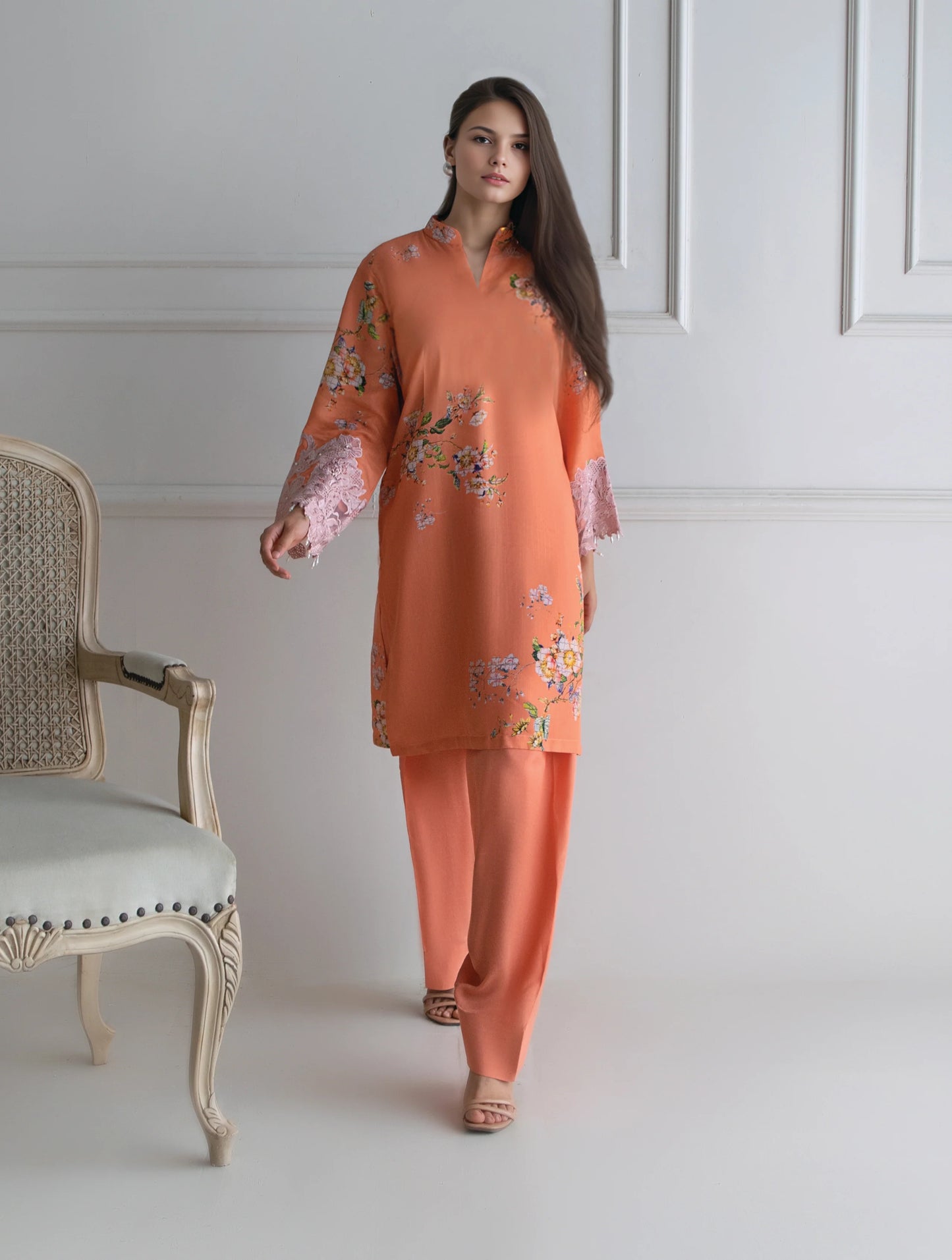 THREADS AND MOTIFS - Orange Printed