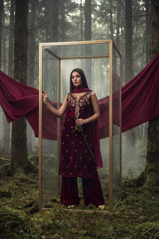 HUMAYUN ALAMGIR ( WOMENWEAR) - Red Royale