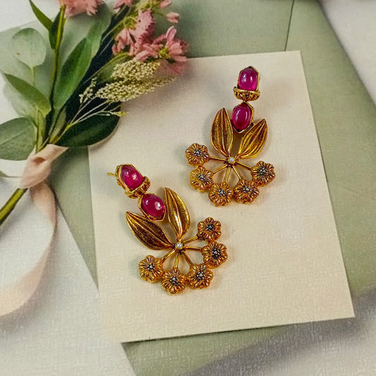 ZAHEEN KAMRAN - Ruby Floret Earrings