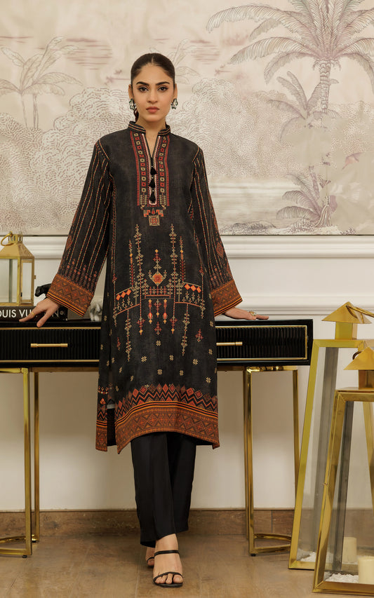THREADS AND MOTIFS - Black grey emboidery