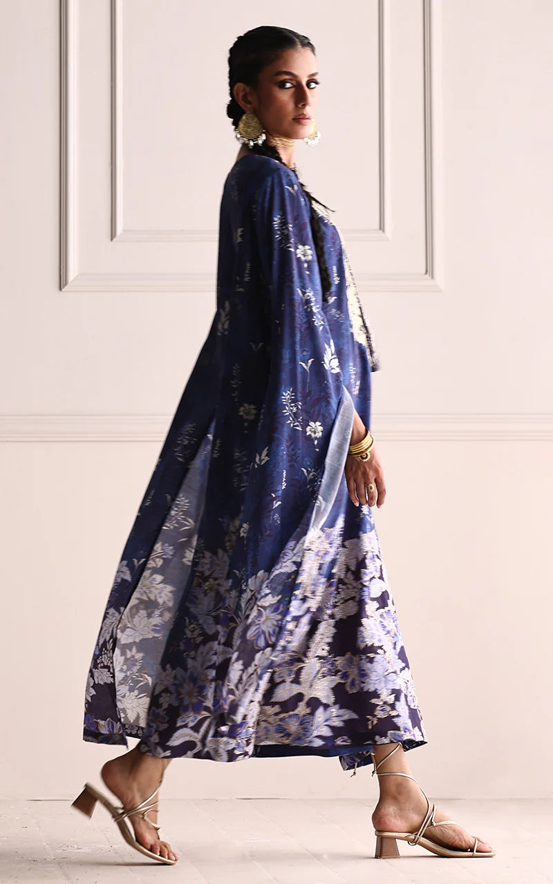 THREADS AND MOTIFS - Blue Printed Kaftan
