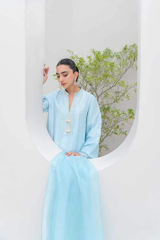 AMNA IQBAL- Amaya blue in  Pink