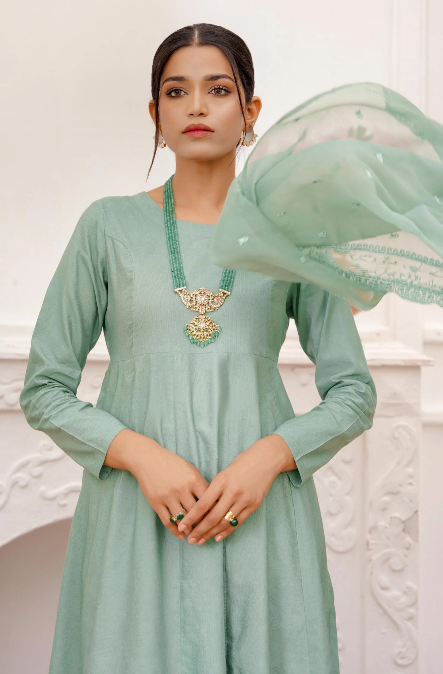 Manto -  Jahaan Anarkali Sage Green