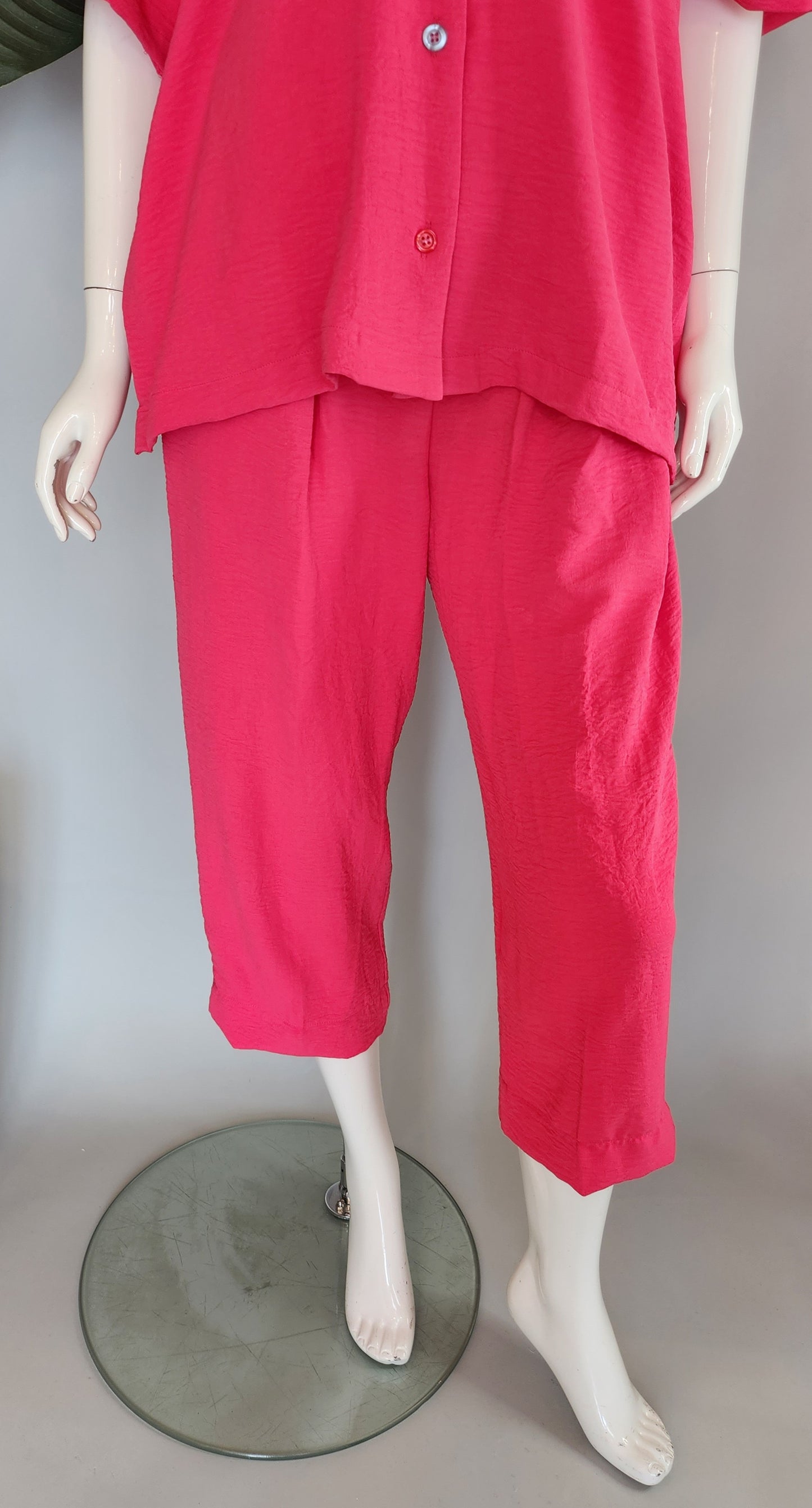 SOBIA GULZAD - Hot Pink Rainbow Buttons Co-ord Set
