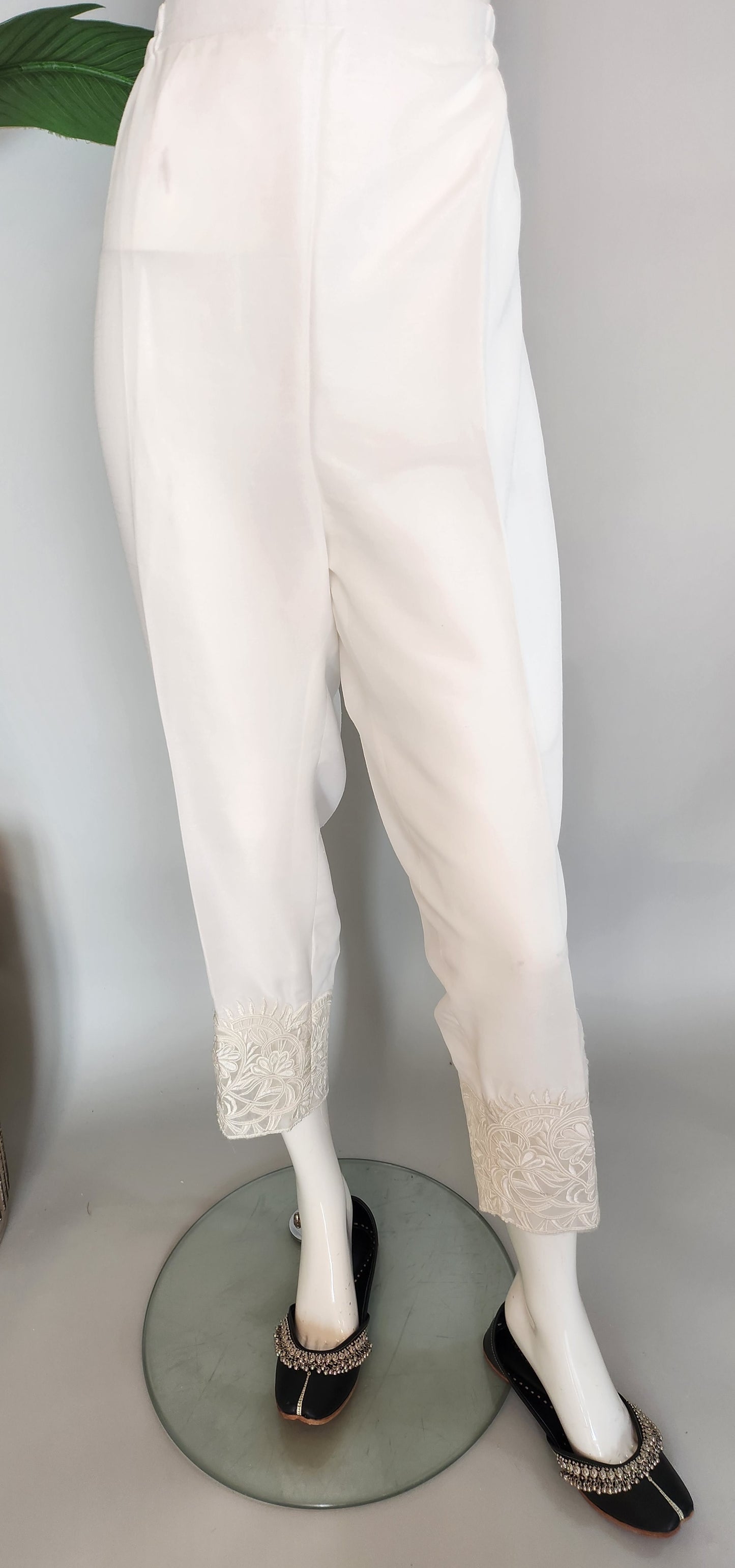 SABEEN MANEKIA - White Cutwork Pant