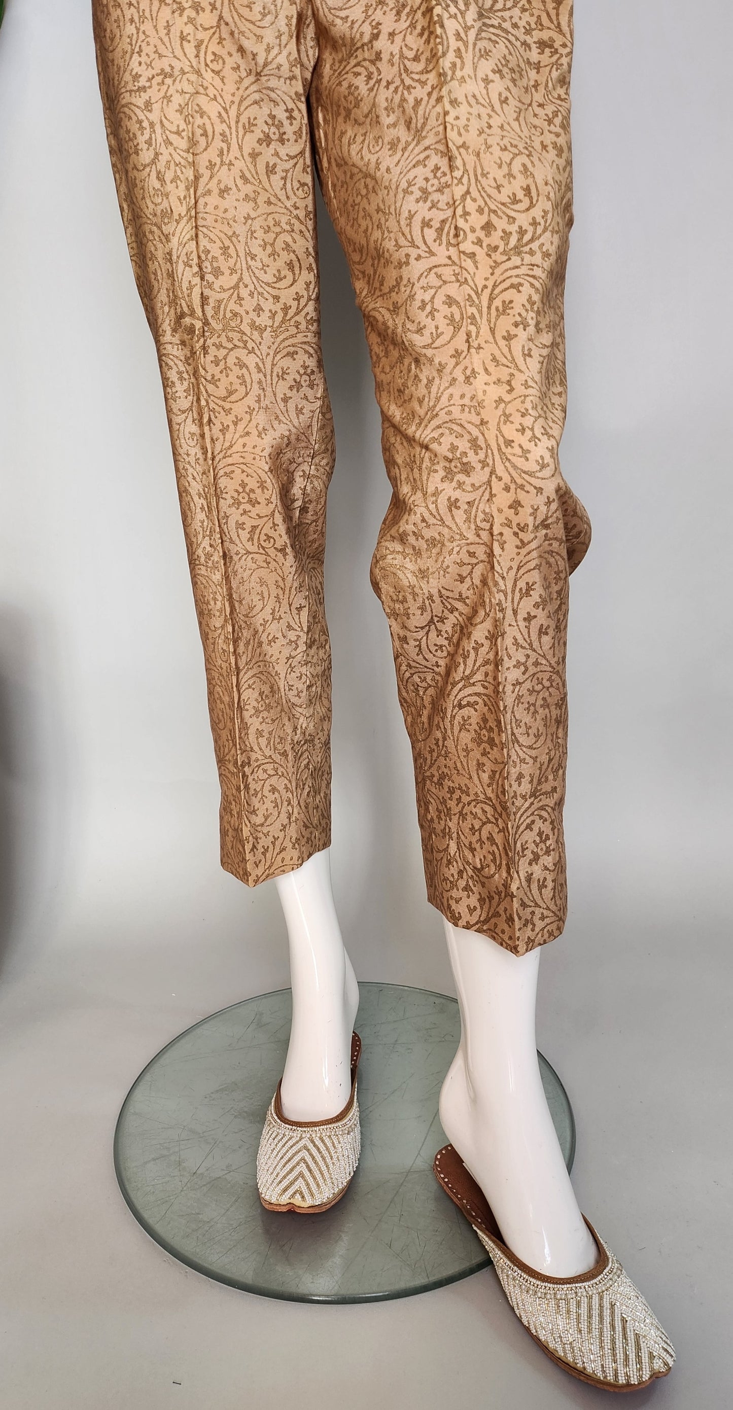 SABEEN MANEKIA - Beige Block Print Pant