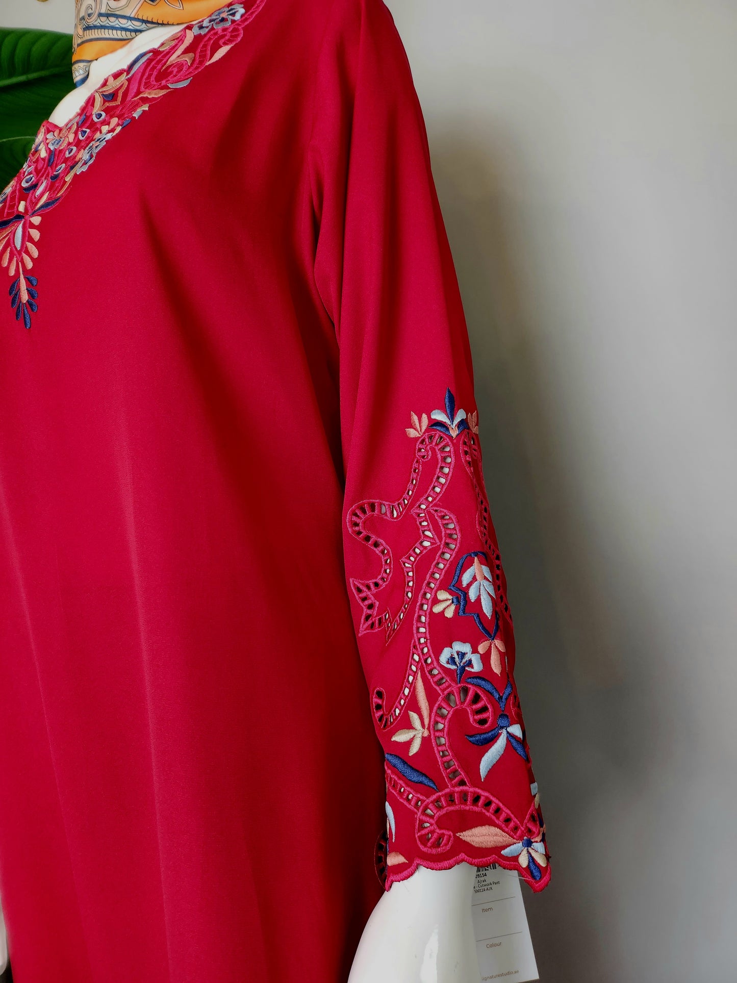 AJRAK - Red Embroidered Suit
