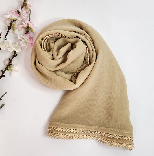 SABEEN MANEKIA - Beige Chiffon Dupatta