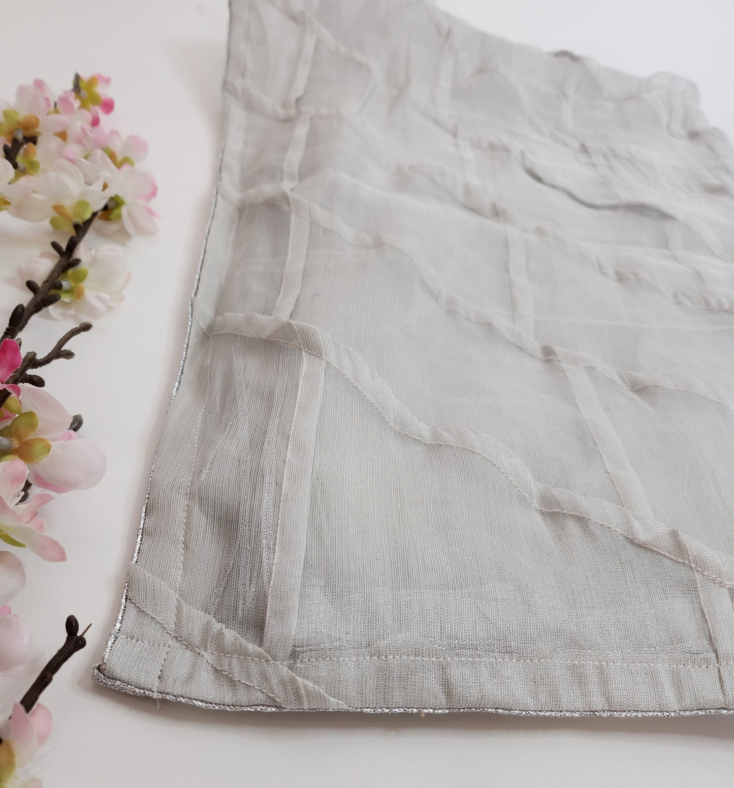 SABEEN MANEKIA - Silver - Pintex Dupatta