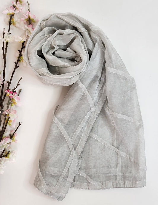 SABEEN MANEKIA - Silver - Pintex Dupatta