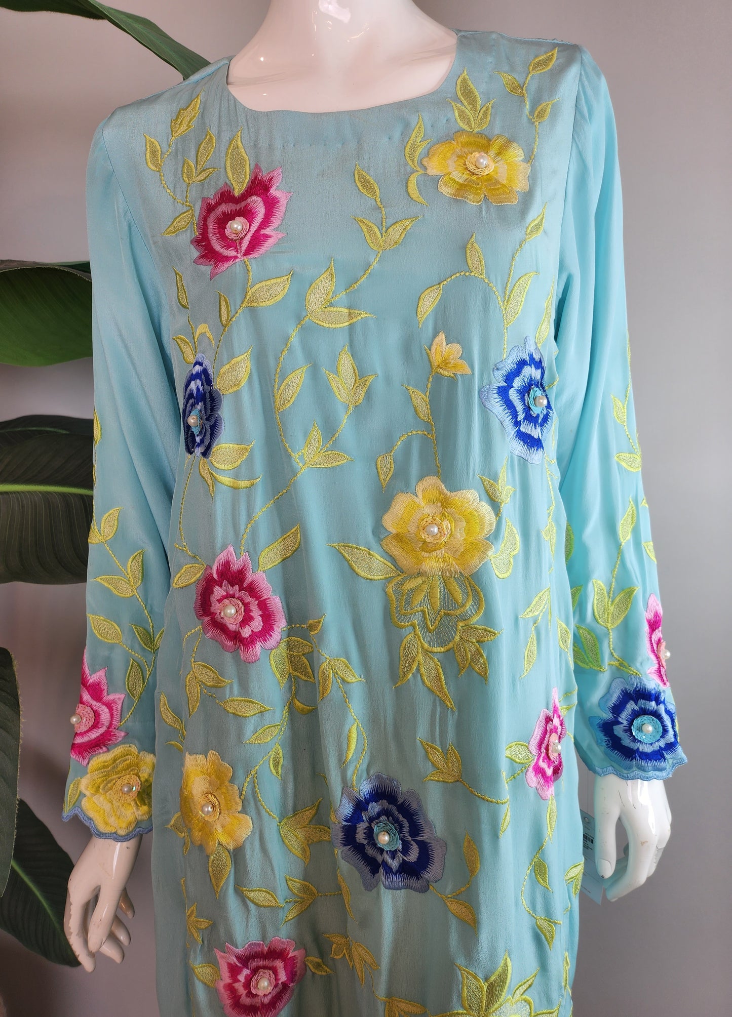 SAMMY K - Sky Blue Long with embroidery