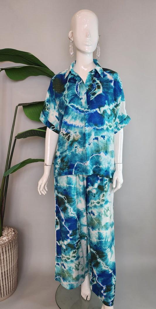 SOBIA GULZAD - Blue Green Tie Dye Set