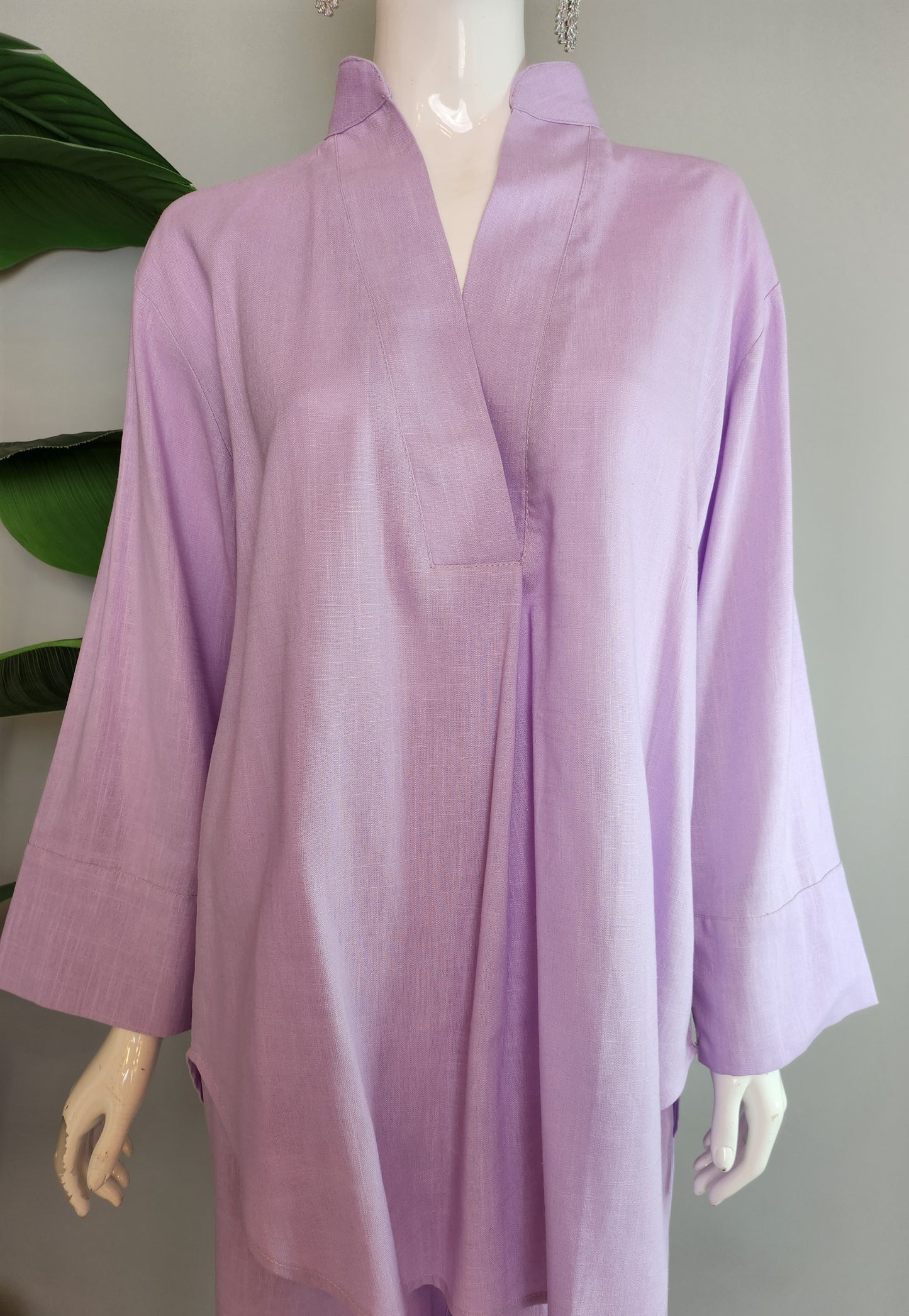 SOBIA GULZAD - Lilac Linen Set Buttonless