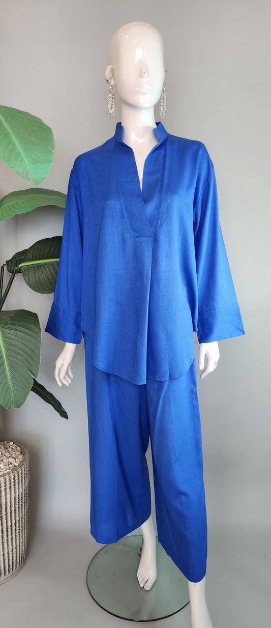 SOBIA GULZAD - Dark Blue Linen Sets