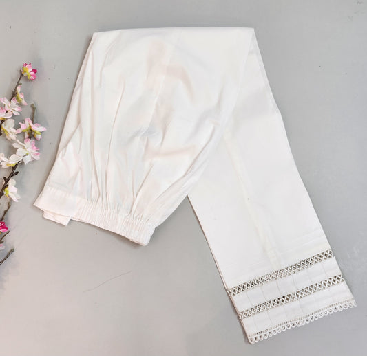 SABEEN MANEKIA - Offwhite Pants with crisscross lace
