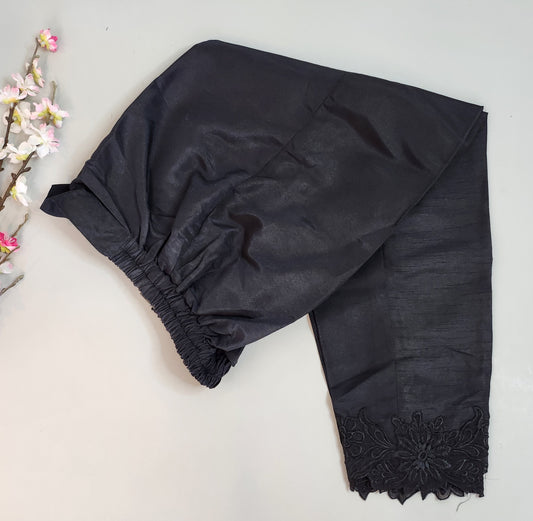 SABEEN MANEKIA - Black Pant with organza cutwork