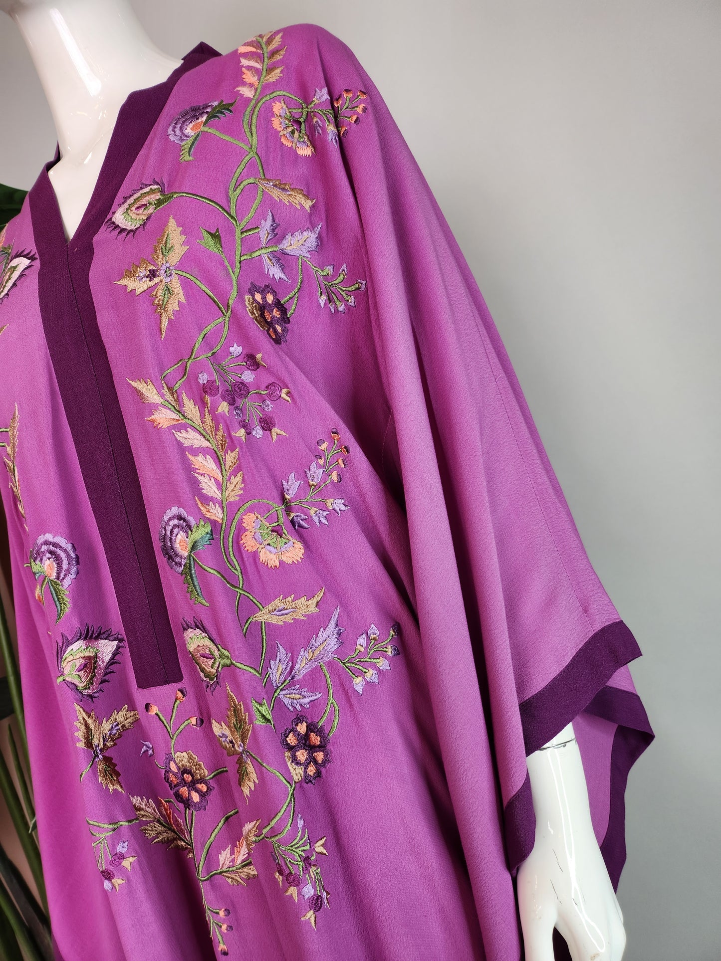 MARIA RAO - Embroidered Purple Poncho