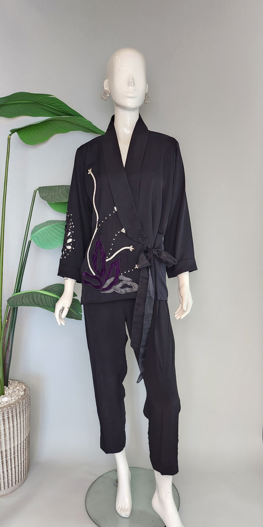 FARAH ZUBAIR - Black Georgette