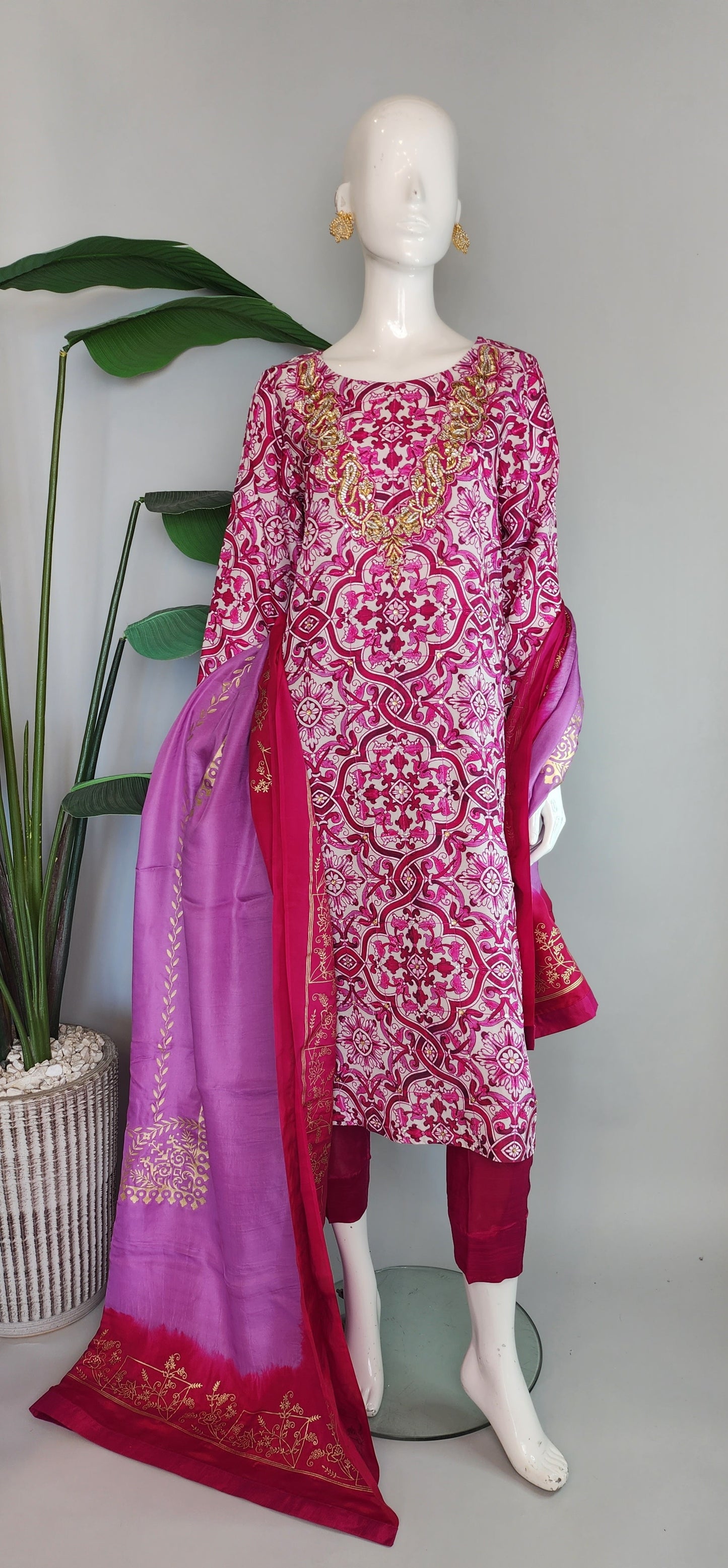 MAHOGANY - Pink Printed with Block Print