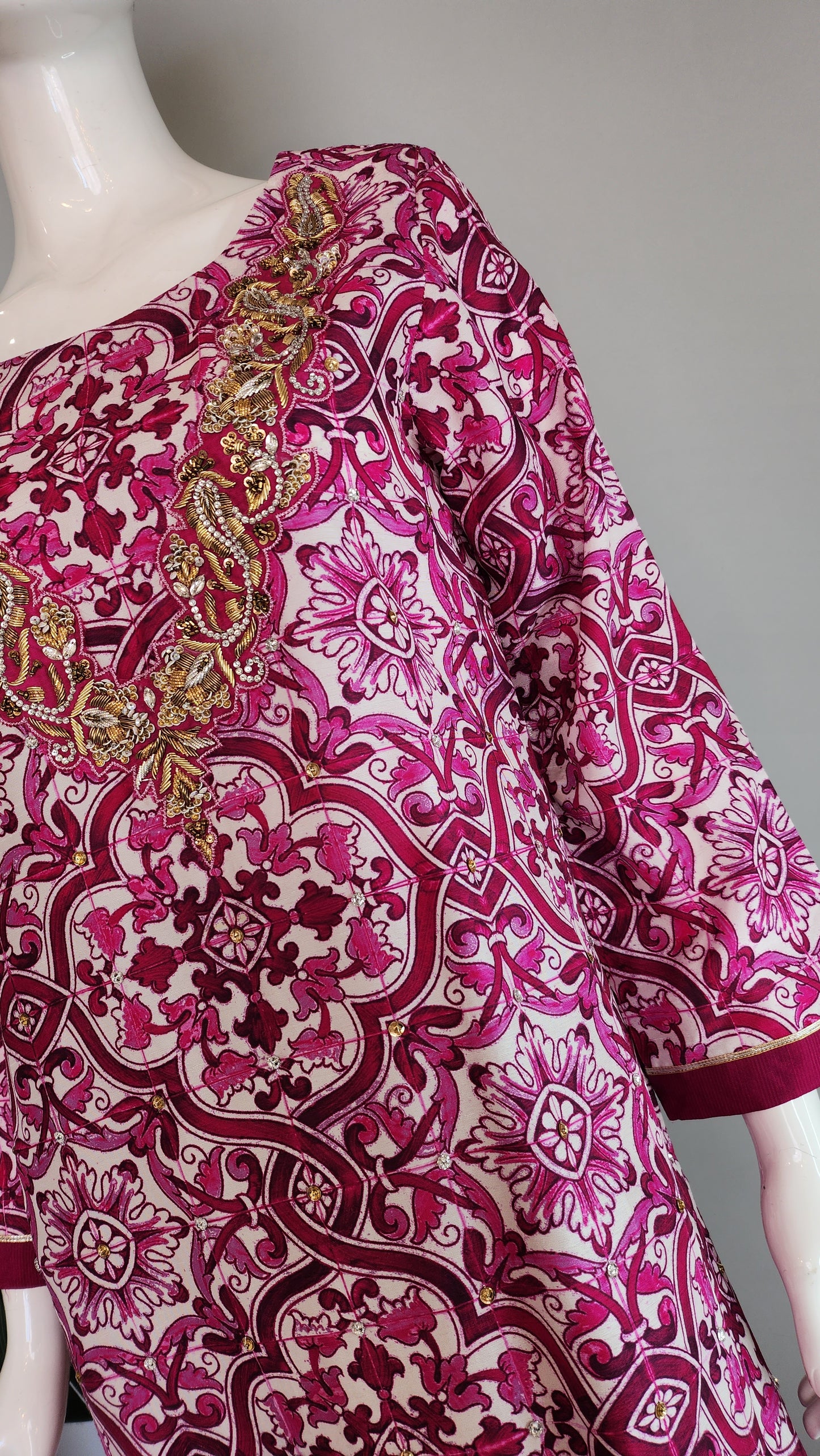 MAHOGANY - Pink Printed with Block Print