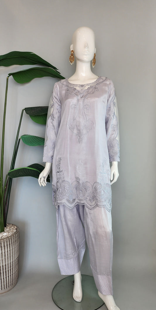 MARIA RAO - Lilac Suit Cutwork