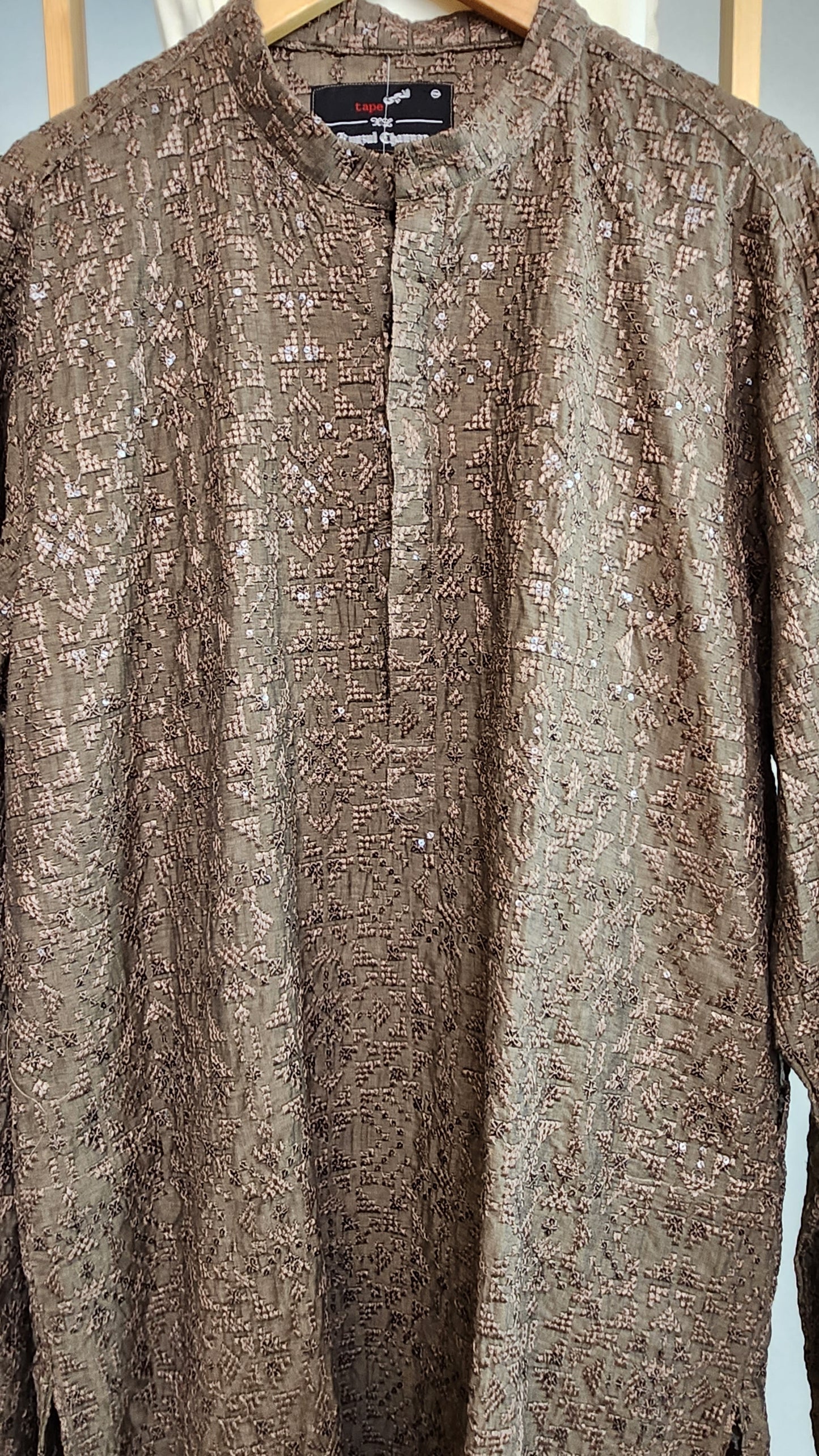 KUNZUL CHANNAR ( MENSWEAR ) - RUST BROWN Kurta Trouser