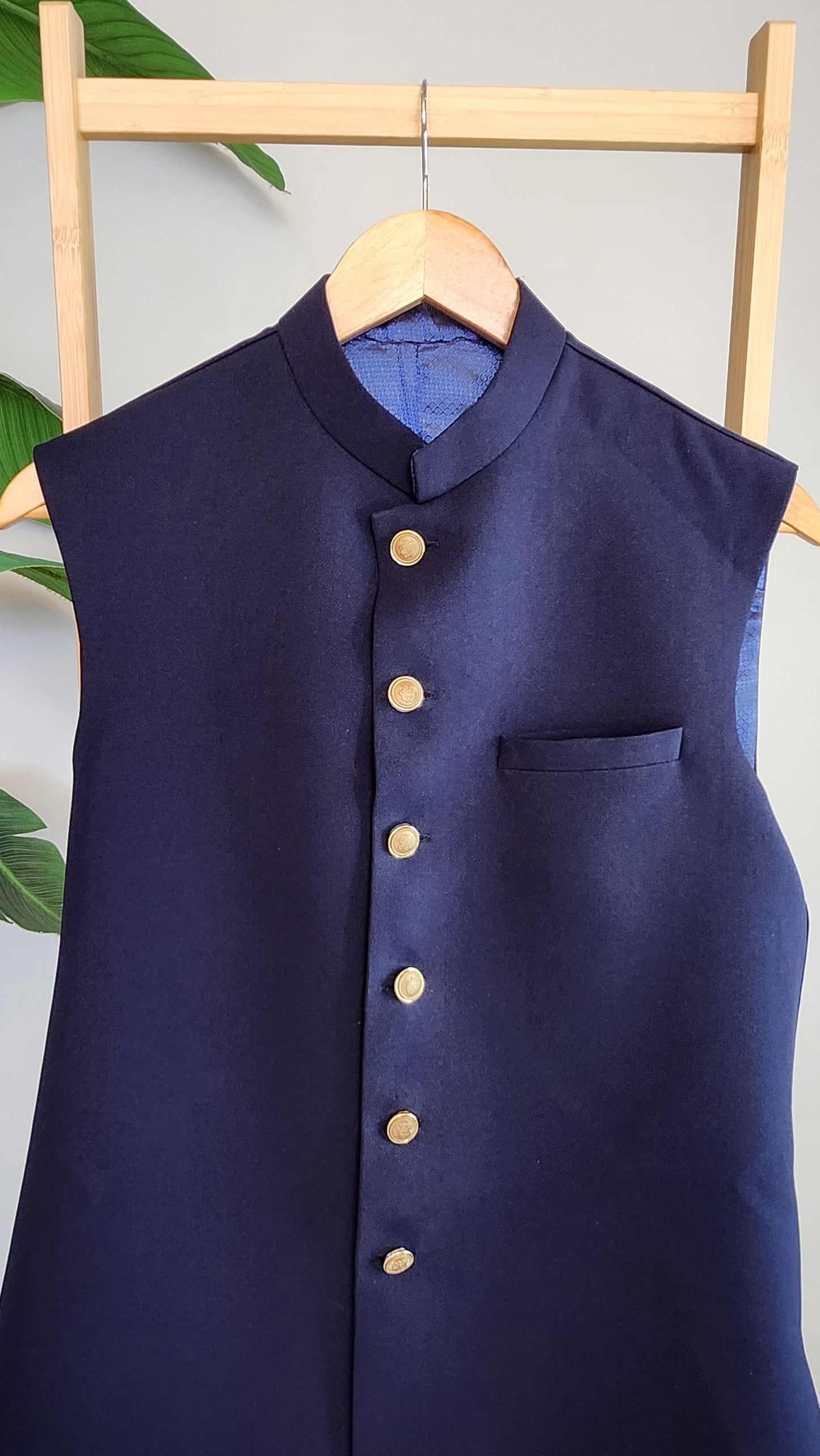 HUMAYUN ALAMGIR (MENSWEAR) - Navy Blue WAISTCOAT