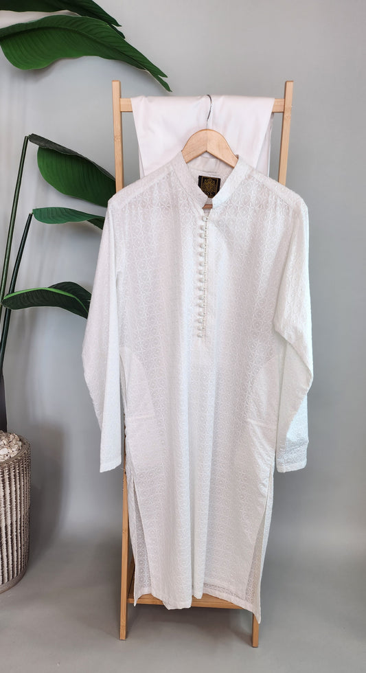 HSY -  White Chikan (Menswear)