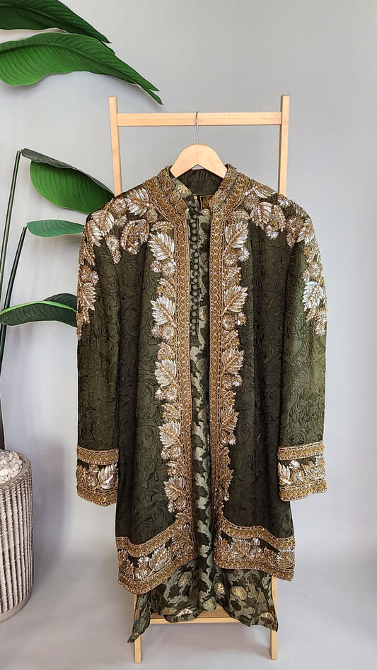 HSY - Dark Greeen Sherwani (Menswear)