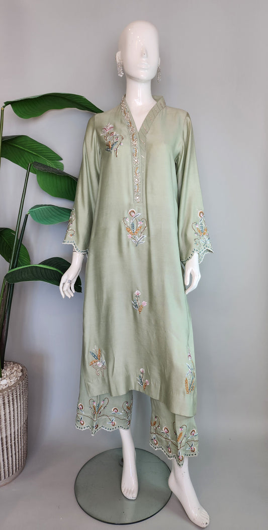 SEEMA IFTIKHAR - Mint Green with embroidery detailed