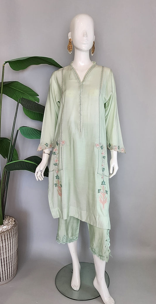 KOMAL LAKHANI - Mint Green Khadisilk