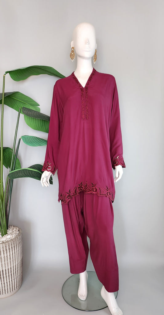 MARIA RAO - Magenta Farshi Suit