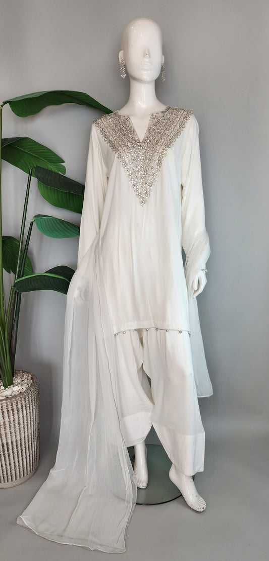 MARIA RAO - White Farshi Suit