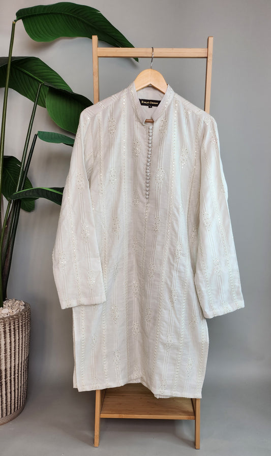 KUNZUL CHANNAR & MENSWEAR - White Emb