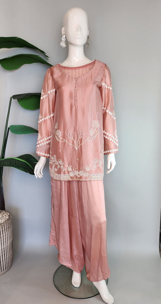 MAHOGANY - Pastel Pink with flared Pants