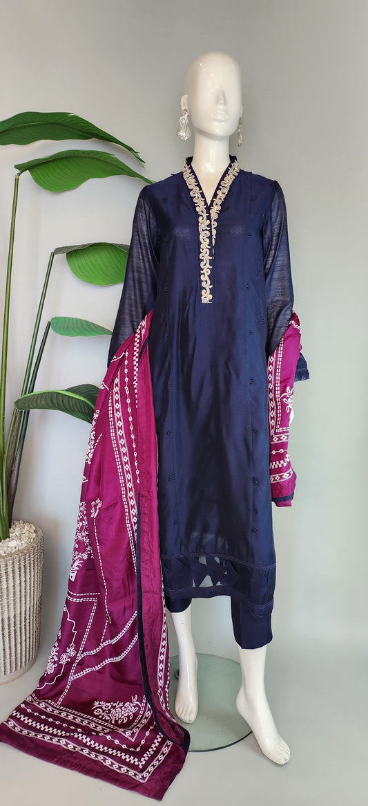 MAHOGANY - Navy Blue with work