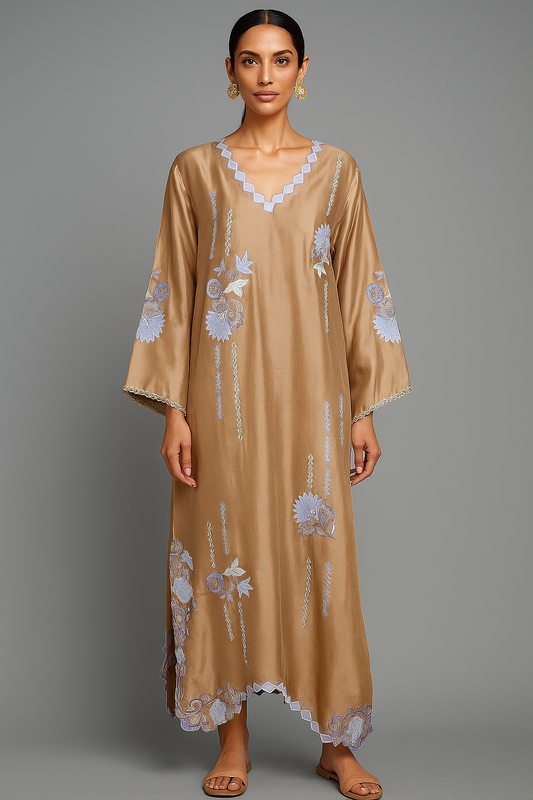 FARAH ZUBAIR - Beige Kaftan