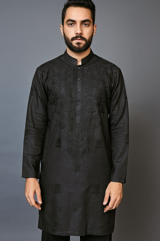 HUMAYUN ALAMGIR (MENSWEAR) - Black Emb