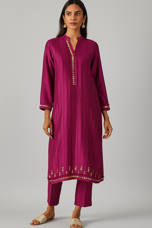 KOMAL LAKHANI - Maryum Kamdani in Wine Colour
