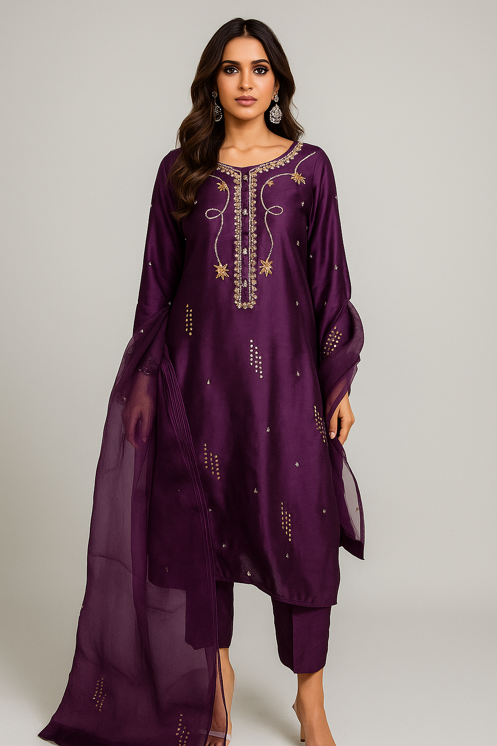 MAHOGANY - Purple with intricate stone