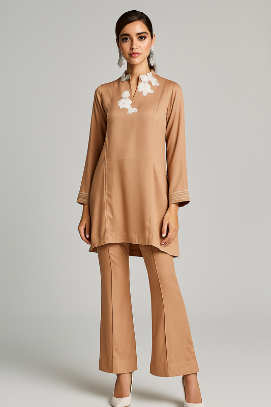 MAHOGANY - Wood Brown with Flower