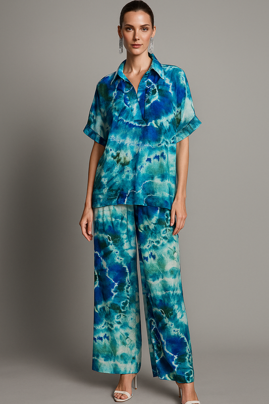 SOBIA GULZAD - Blue Green Tie Dye Set