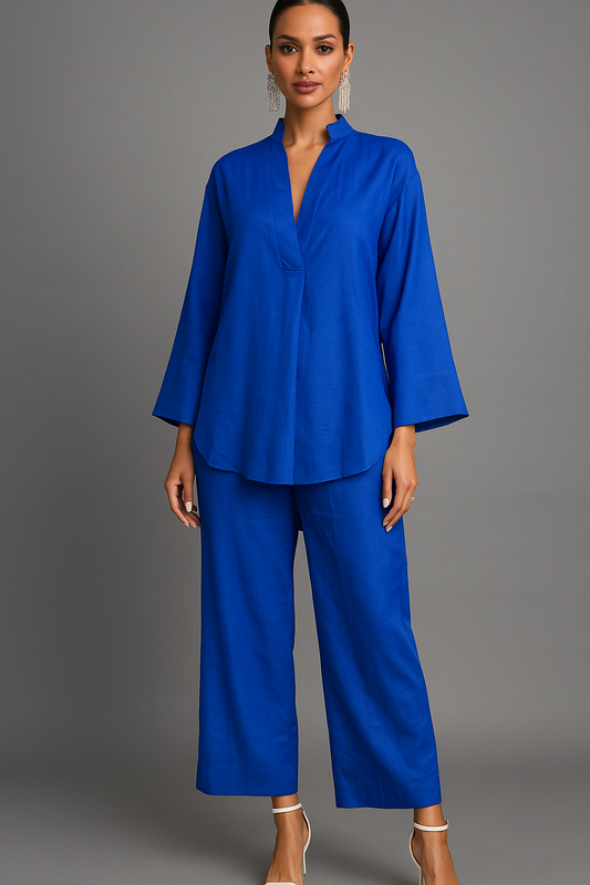 SOBIA GULZAD - Dark Blue Linen Sets