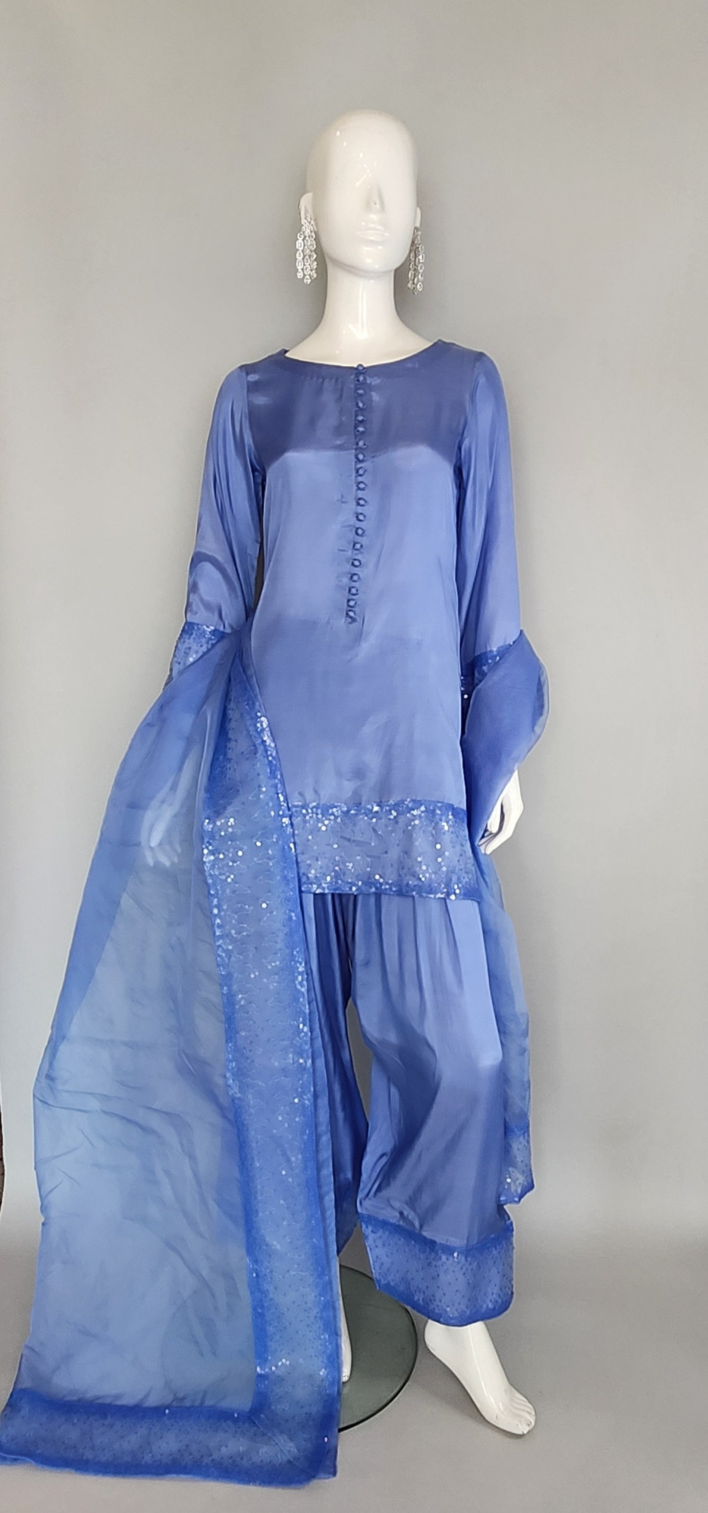 MARIA RAO - Cornflower Blue Farshi