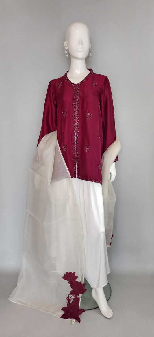 AMNA IQBAL - Maroon and White